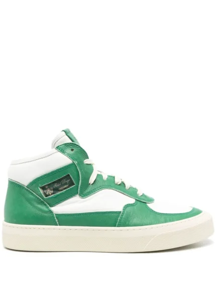 RHUDE COLOUR GREEN HIGH TOP SNEAKERS