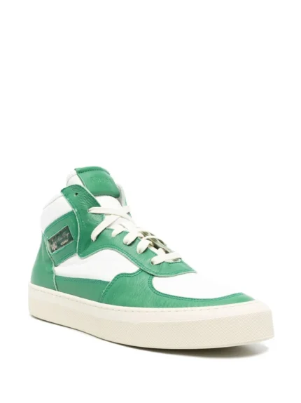 RHUDE COLOUR GREEN HIGH TOP SNEAKERS