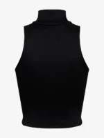 RHUDE RIBBED KNIT TURTLE NECK ZIP TOP