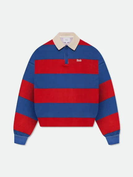 RHUDE STRIPED PIQUE POLO
