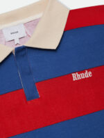 RHUDE STRIPED PIQUE POLO