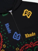 RHUDE BANDANA PRINT FULL-ZIP HOODIE