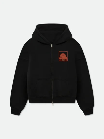 RHUDE MOONLIGHT BADGE FULL-ZIP HOODIE
