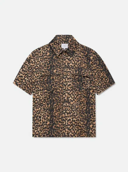 RHUDE LEOPARD BOXY WORK SHIRT