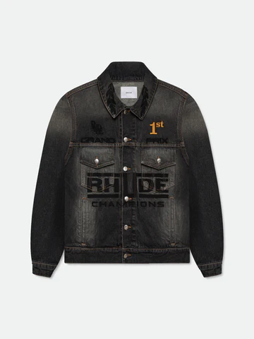 RHUDE TIRE DENIM TRUCKER JACKET