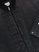RHUDE DENIM LOGO SUEDE COLLAR WORK JACKET