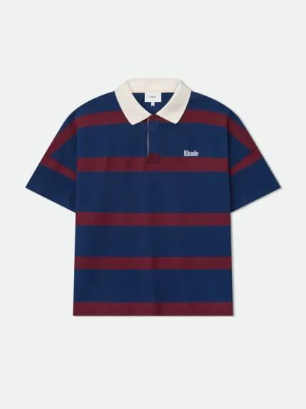 RHUDE STRIPED PIQUE POLO