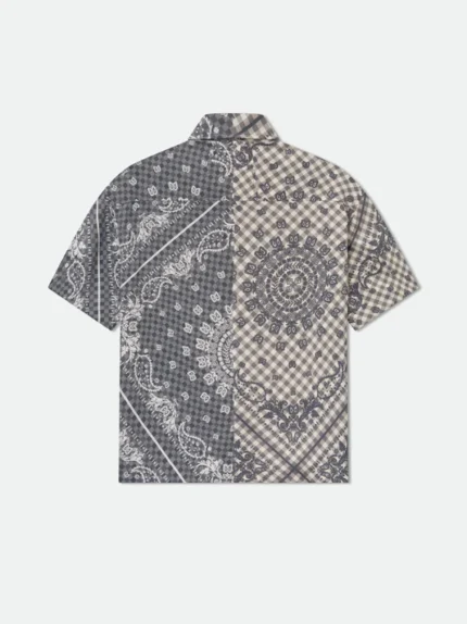 RHUDE SPLIT GINGHAM BANDANA BUTTON UP SHIRT