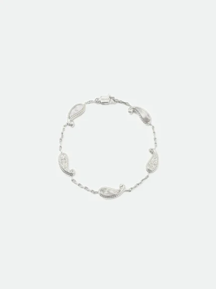 RHUDE TEARS OF JOY BRACELET — 14K WHITE GOLD/MOTHER OF PEARL