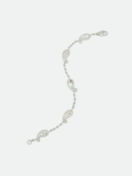 RHUDE TEARS OF JOY BRACELET — 14K WHITE GOLD/MOTHER OF PEARL